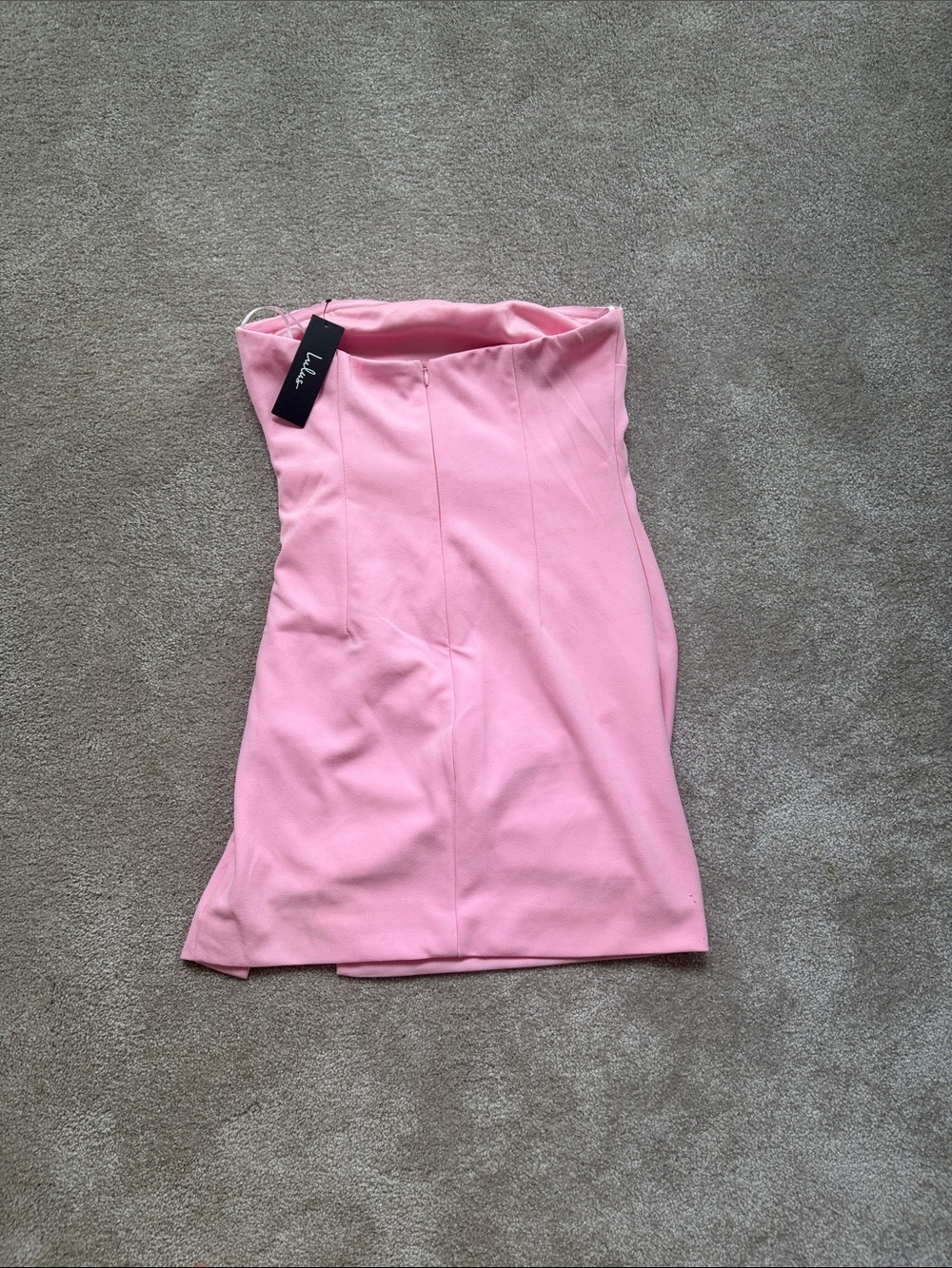 Lulu's Strapless Ruched Pink Mini Dress - Picture 2 of 2